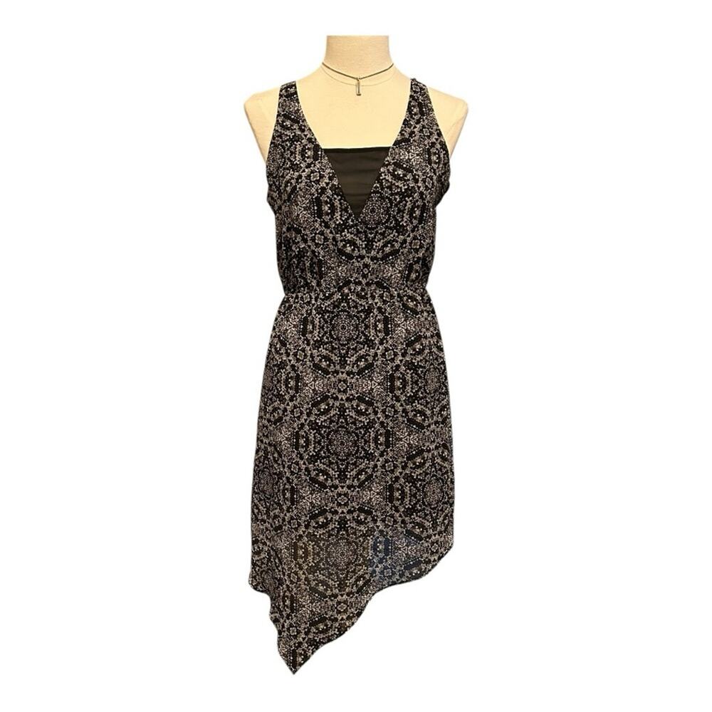 BCBGeneration Elegant Black and White Patterned Dress, Size SM, Dinner Cocktail